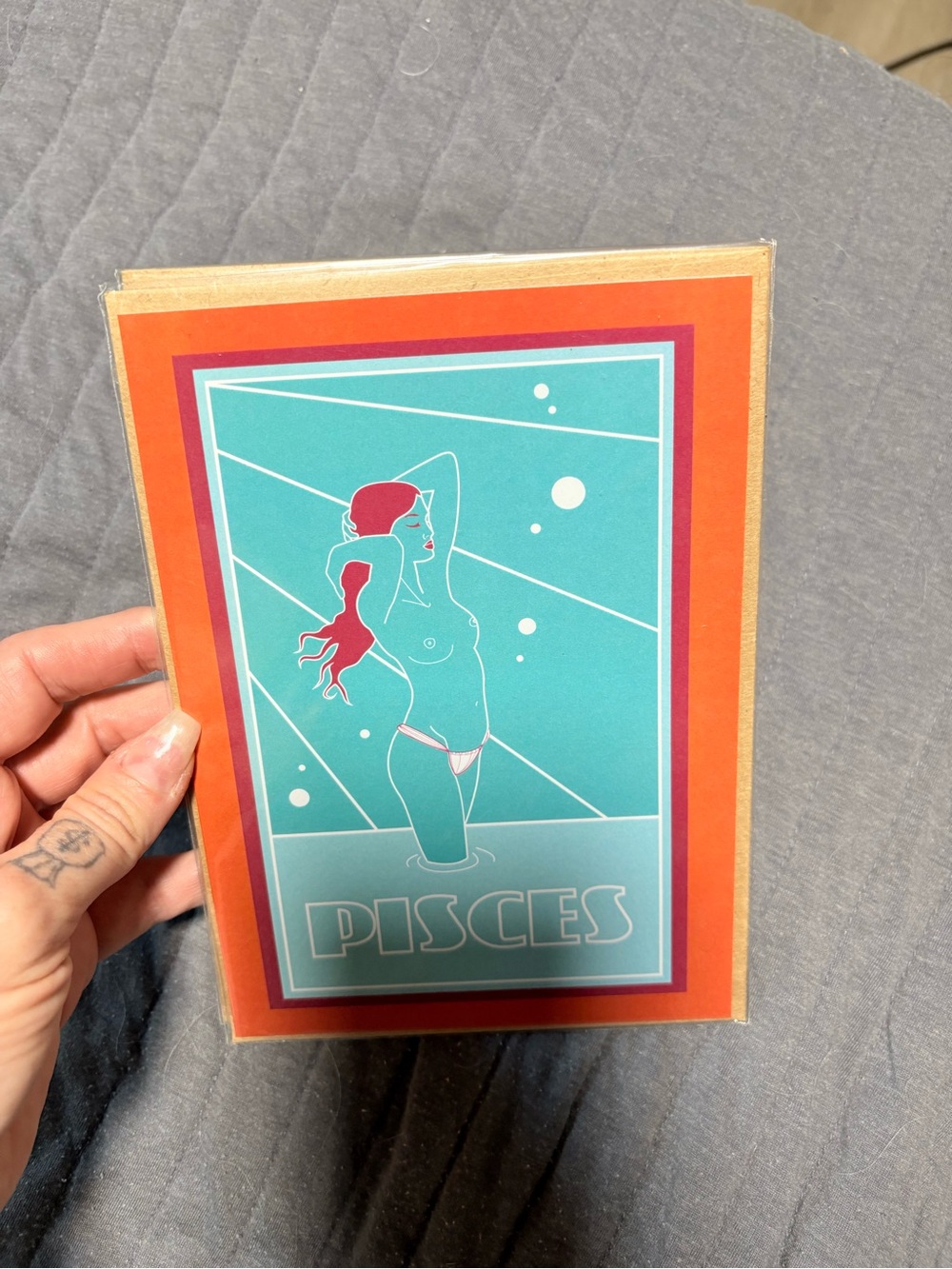 Pisces card, blank inside. Comes with envelope